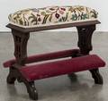 Victorian walnut prayer bench