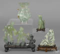 Four Chinese jade and hardstone carvings
