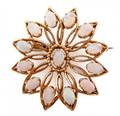 Ladies 14k Yellow Gold  White Opal Brooch