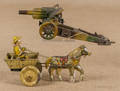 Marx tin windup horse drawn hay cart