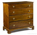 New England Chippendale flame birch chest of drawers