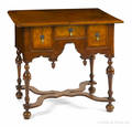 William  Mary style walnut and burl veneer dressing table