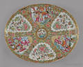Two Chinese export porcelain rose medallion oblong platters 19th c