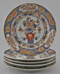 Five Chinese export porcelain Imari palette plates 19th c