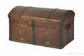Scandinavian painted dome lid trunk dated