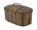 Continental dome lid pine lock box early 19th c