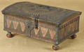 Continental oak dome lid lock box ca 1800