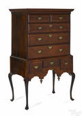 Massachusetts Queen Anne walnut high chest ca 1760