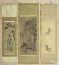 Three watercolor Oriental scrolls