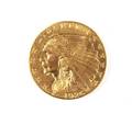 Gold Indian Head two and a half dollar coin