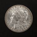 Silver Morgan dollar coin