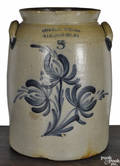 Pennsylvania threegallon stoneware crock 19th c