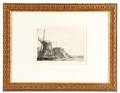 After Rembrandt Etching on Paper The Windmill