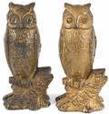 Two cast iron  Be Wise Save Money  owl still banks