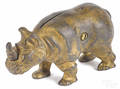 Cast iron rhino still bank