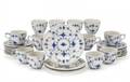 18 Pc Royal Copenhagen Blue Fluted Tea Set
