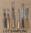 Collection of 130 bone and wood handled flatware
