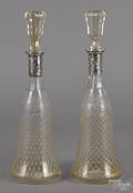 Pair of etched and gilt decorated decanters late 19th c