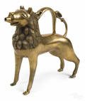 Lower Saxony bronze lion form aquamanile 19th c