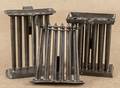 Three tin candle molds