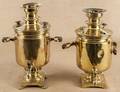 Two brass samovars