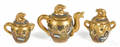 Japanese threepiece Satsuma thousand faces tea service ca 1900
