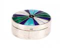 Faberge Style Silver Guilloche Enamel Pill Box