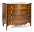 New England Sheraton mahogany bowfront chest of drawers