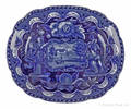 Historical blue Staffordshire America and Independence platter