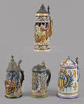 Three German porcelain steins
