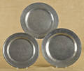 Five English pewter chargers 18th19th c