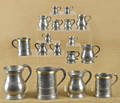 Fourteen English pewter graduated measures 19th c