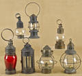 Seven brass and tin carry lanterns 19th c