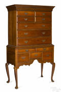 New England Queen Anne cherry high chest ca 1765