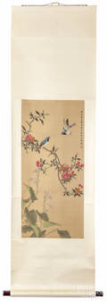 Two Japanese watercolor scrolls