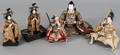 Five Japanese character dolls