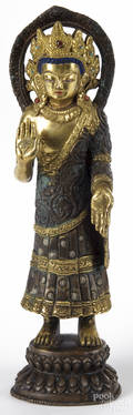 Sino Tibetan gilt bronze figure of Dipankara