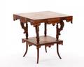 American Inlaid Two Tiered Table Dated 1906