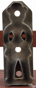 Large tinned sheet iron gentleman cookie cutter 19th c