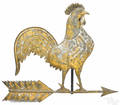 Swellbodied copper rooster weathervane late 19th c