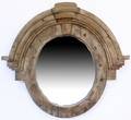 Rustic Circular Wood Framed Mirror