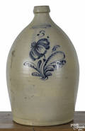New York threegallon stoneware jug 19th c