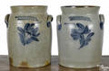 Two similar Pennsylvania stoneware crocks 19th c