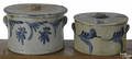 Two Pennsylvania stoneware lidded cake crocks 19th c