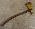 Carved and painted odd fellows parade ax