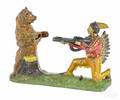Cast iron Indian Shooting Bear mechanical bank