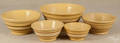 Nesting set of five yelloware mixing bowls