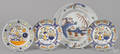 Delft polychrome decorated charger 18th c