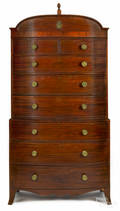 George III mahogany bowfront chest on chest late 18th c