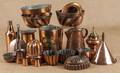 Large group of copper cookware